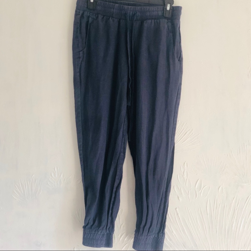 Cloth & Stone Blue 100% Linen Joggers - Womens XS